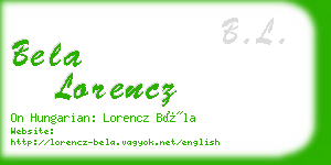 bela lorencz business card